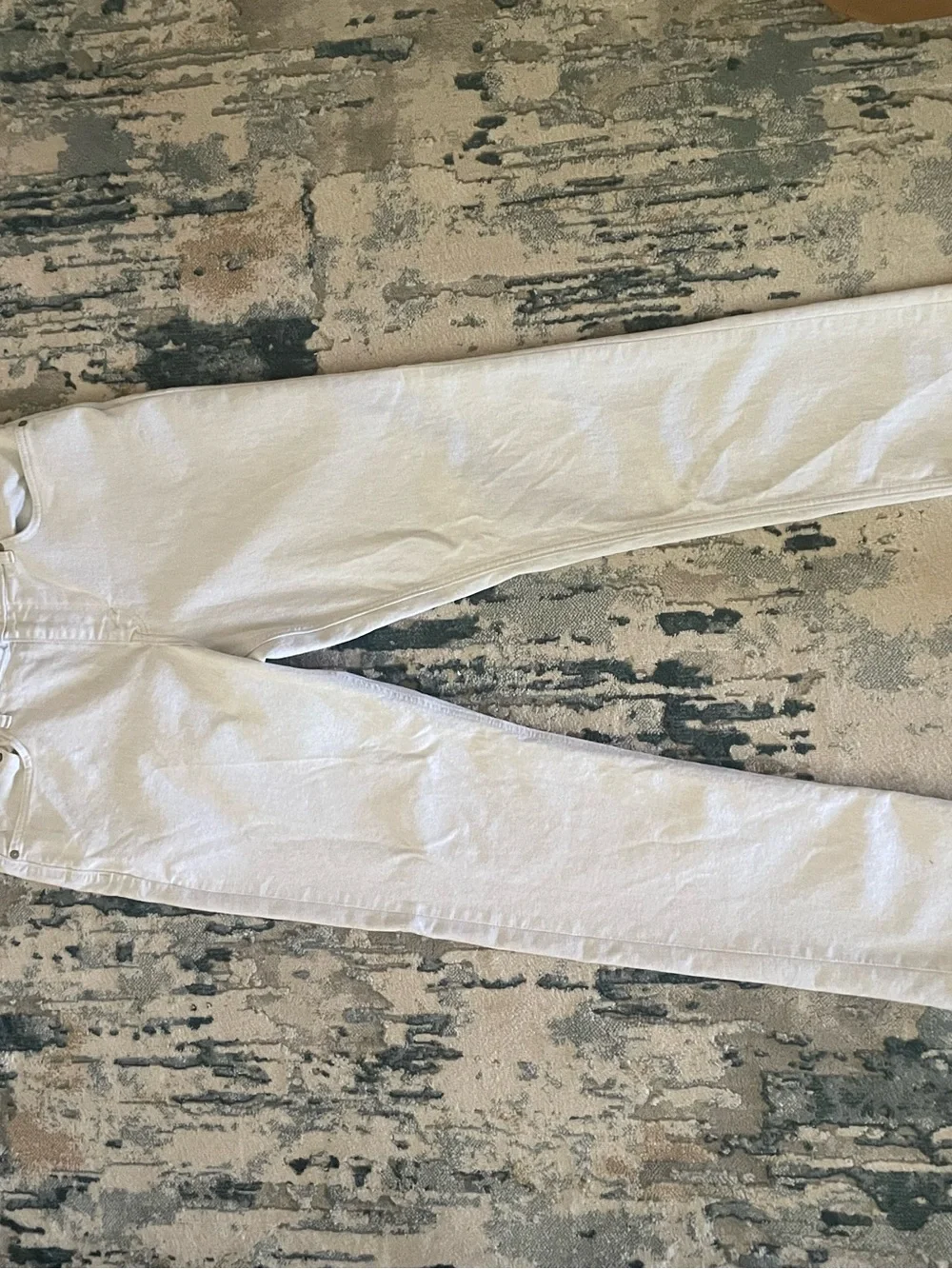 Banana Republic Straight Leg Cream/Light Grey Pants